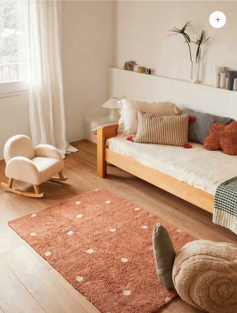 Tapete Mini Dot Chestnut - Alfombra de Algodón suave (100 x 150 cm)