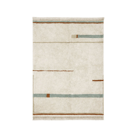 Tapete Lanes Vintage Blue - Alfombra de Algodón (140 x 200 cm)