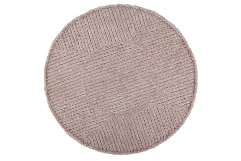 Tapete Tea Rose - Alfombra Redonda de Lana Lavable (160 cm diámetro)