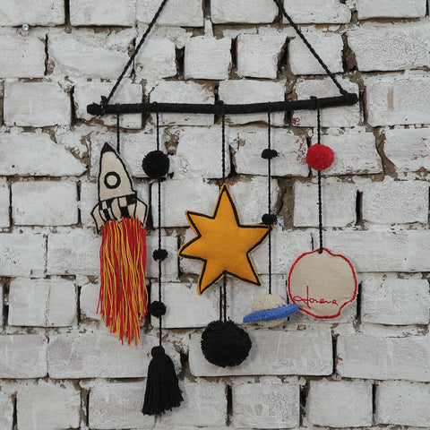 Móvil colgante Galaxia de tela para habitación infantil