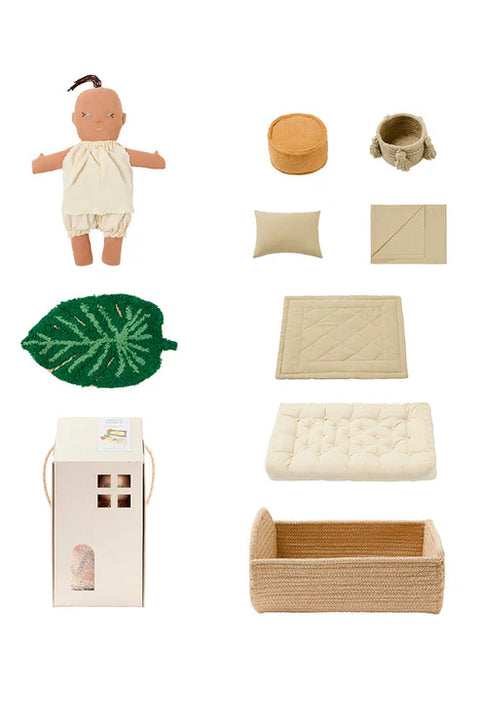 Muñeca de tela mini Sana para juego simbólico