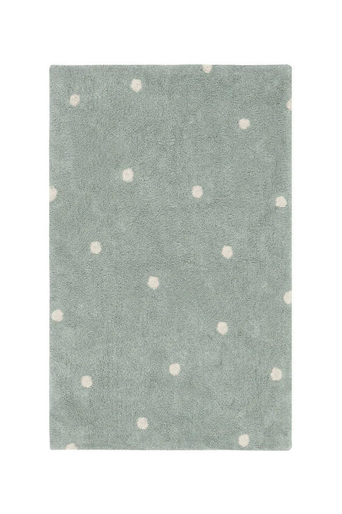 Tapete Mini Dot Blue Sage - Alfombra de Algodón Artesanal (100 x 150 cm)