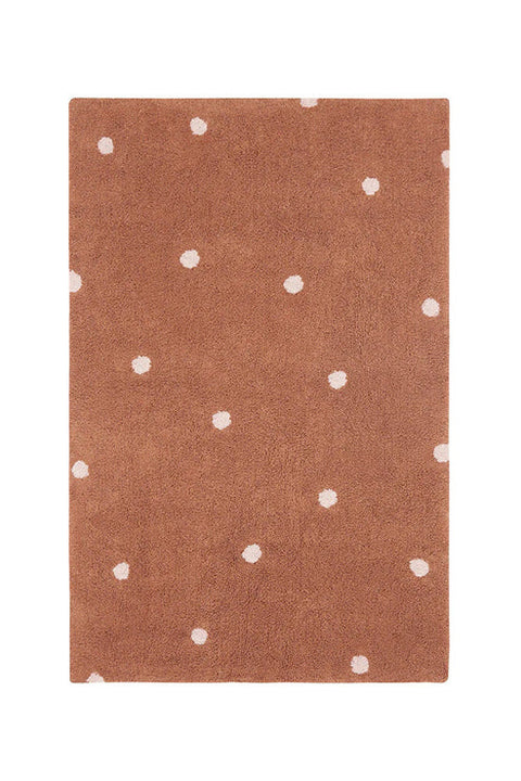 Tapete Mini Dot Chestnut - Alfombra de Algodón suave (100 x 150 cm)