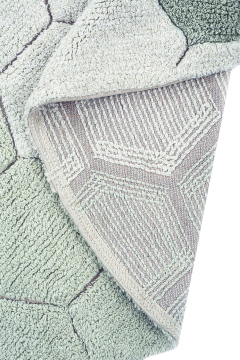 Tapete Round Honeycomb Blue Sage - Alfombra Redonda Artesanal (140 cm diámetro)