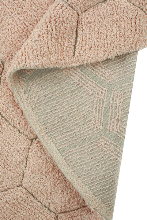 Tapete Round Honeycomb Rose - Alfombra Redonda Artesanal (140 cm diámetro)