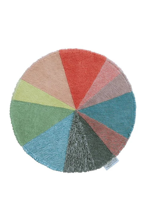 Tapete Pie Chart - Alfombra Redonda de Lana (120 x 120 cm)