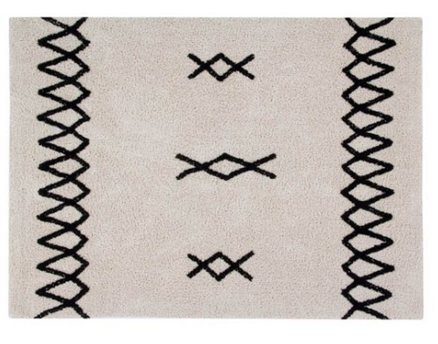 Tapete Atlas Negro - Alfombra de Algodón (120 x 160 cm)