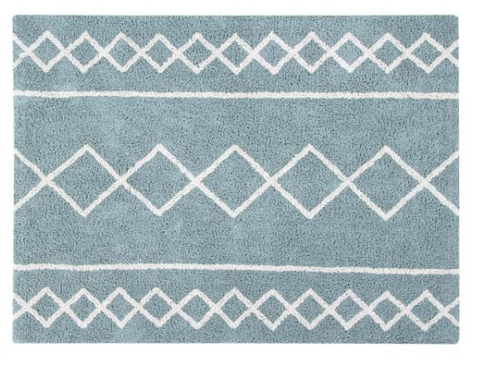 Tapete Oasis Vintage Blue - Alfombra de Algodón Hipoalergénico (120 x 160 cm)
