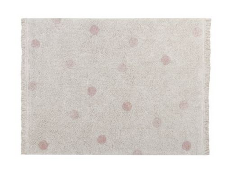 Tapete Hippy Dots Vintage Nude - Alfombra Artesanal de Algodón (120 x 160 cm)