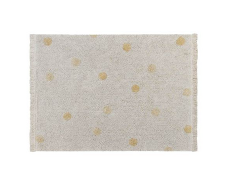 Tapete Hippy Dots Honey - Alfombra Artesanal de Algodón (120 x 160 cm)