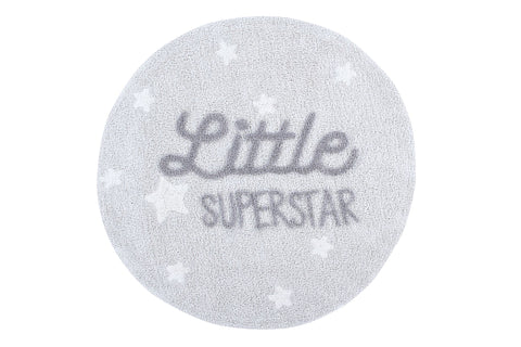 Tapete Little Superstar - Alfombra Redonda de Algodón (120 cm diámetro)
