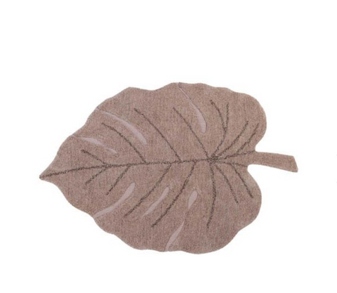 Tapete Monstera Vintage Nude - Alfombra de Algodón Artesanal (120 x 180 cm)