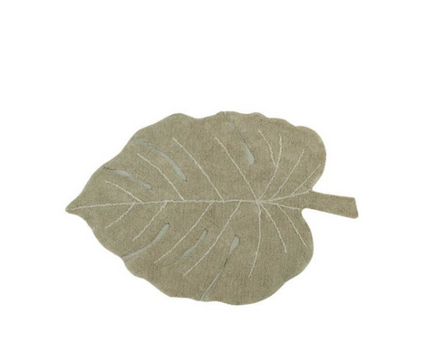 Tapete Monstera Olive - Alfombra Artesanal de Algodón (120 x 180 cm)