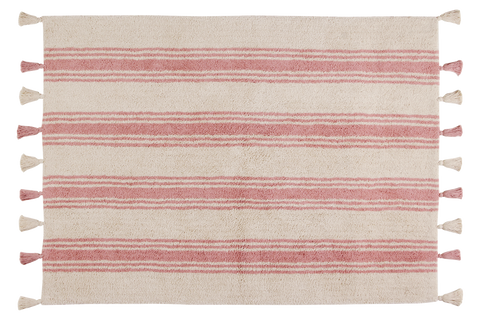 Tapete Stripes Coral - Alfombra de Algodón (120 x 160 cm)