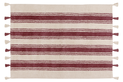 Tapete Stripes Marsala - Alfombra de Algodón (120 x 160 cm)