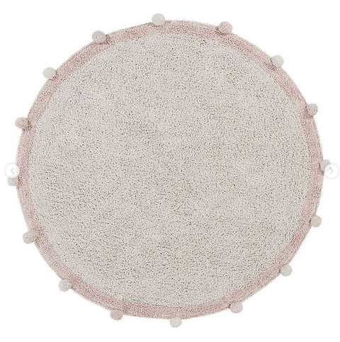 Tapete Bubbly Vintage Nude - Alfombra Redonda de Algodón (120 cm diámetro)