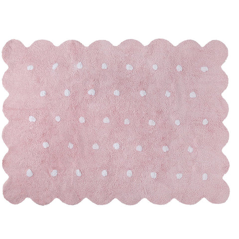 Tapete Galleta Rosa - Alfombra de Algodón Hipoalergénico (120 x 160 cm)