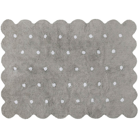 Tapete Galleta Gris - Alfombra de Algodón (120 x 160 cm)