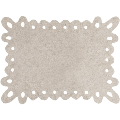 Tapete Puntilla Crema - Alfombra de Algodón Artesanal (120 x 160 cm)