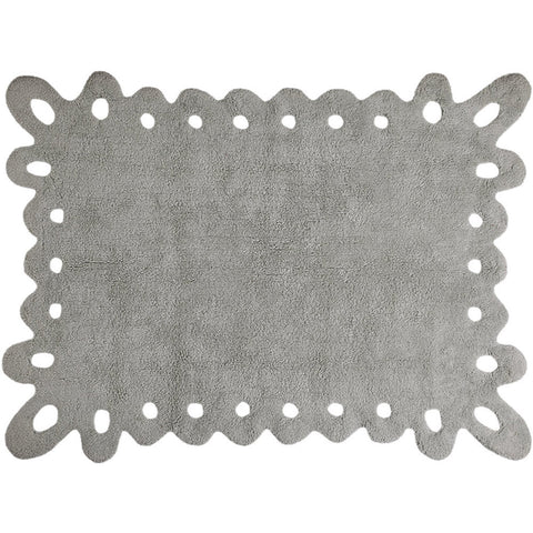 Tapete Puntilla Gris - Alfombra de Algodón Artesanal (120 x 160 cm)