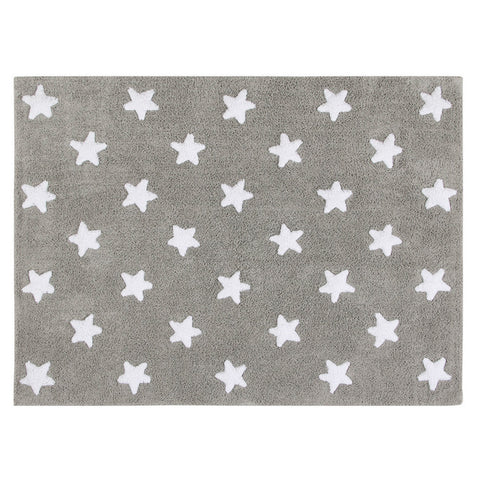 Tapete Estrella Gris - Alfombra Artesanal de Algodón (120 x 160 cm)