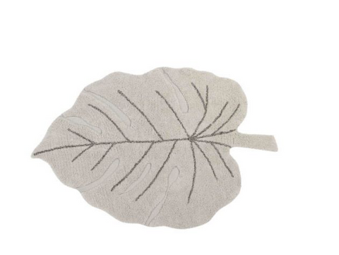 Tapete Monstera Natural - Alfombra Artesanal de Algodón (120 x 180 cm)