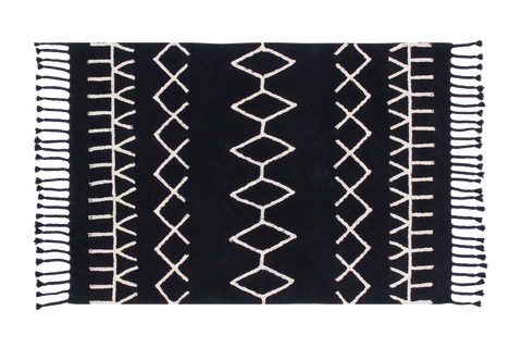 Tapete Bereber Black - Alfombra Lavable de Algodón natural (140 x 200 cm)