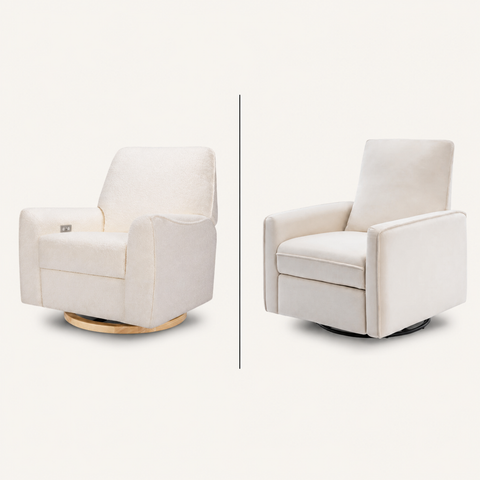 Sillones Sunday de Babyletto y Penny de DaVinci comparados lado a lado