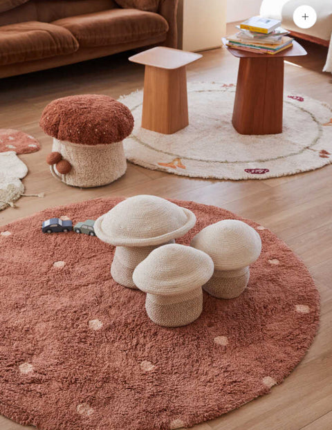 Tapete Round Dot Chestnut - Alfombra Redonda de Algodón (Ø 140 cm)