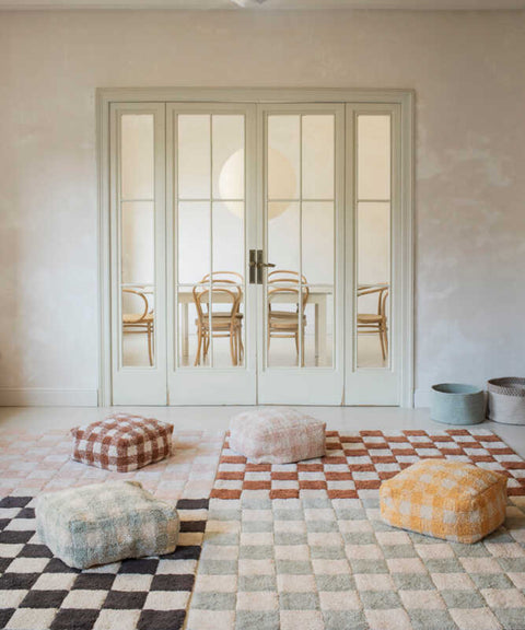 Tapete Tiles Blue Sage - Alfombra de Algodón (120 x 160 cm)