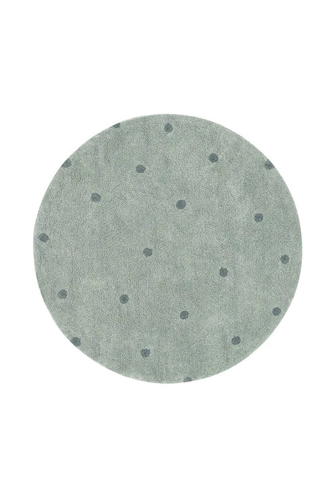 Tapete Round Dot Blue Sage - Alfombra Redonda de Algodón (Ø 140 cm)