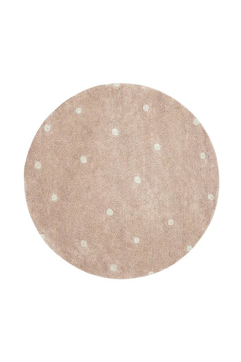 Tapete Round Dot Rose - Alfombra Redonda de Algodón (Ø 140 cm)