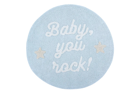 Tapete Baby you Rock! - Alfombra Redonda de Algodón (120 cm diámetro)
