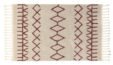 Tapete Bereber Burgundy - Alfombra de Algodón Hipoalergénico (140 x 200 cm)