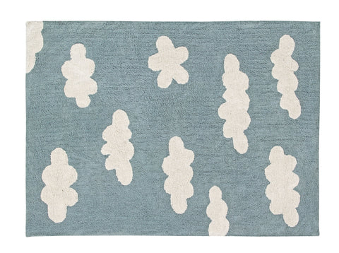 Tapete Clouds Azul - Alfombra de Algodón Hipoalergénico (120 x 160 cm)