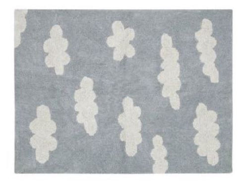 Tapete Clouds Gris - Alfombra de Algodón Hipoalergénico (120 x 160 cm)