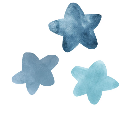 Watercolor blue stars