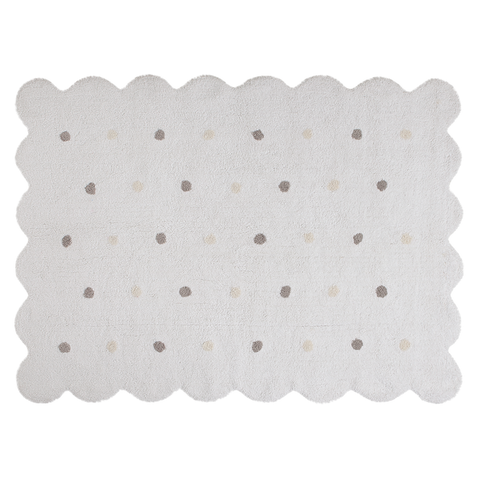 Tapete Galleta Blanco - Alfombra de Algodón Hipoalergénico (120 x 160 cm)