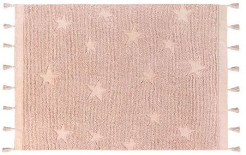 Tapete Hippy Star Vintage Nude - Alfombra Artesanal de Algodón (120 x 175 cm)