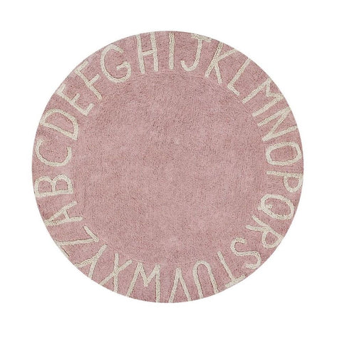 Tapete ABC Rosa - Alfombra educativa de Algodón (150 x 150 cm)