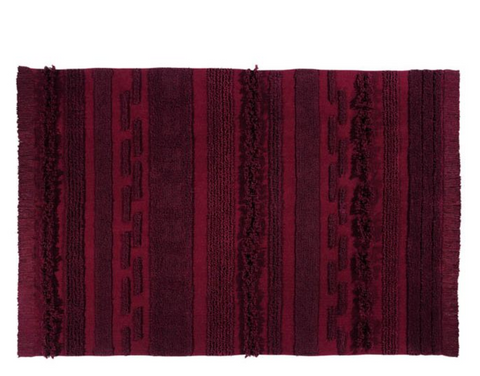 Tapete Savanah Red Air - Alfombra de Algodón Artesanal (140 x 200 cm)